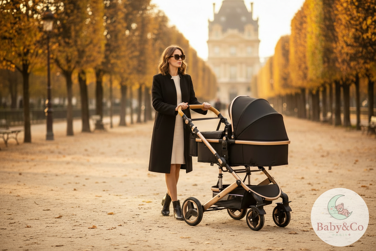 Poussette BaBy&Co 3 en 1 multi-fonctionelle avec son siège auto.