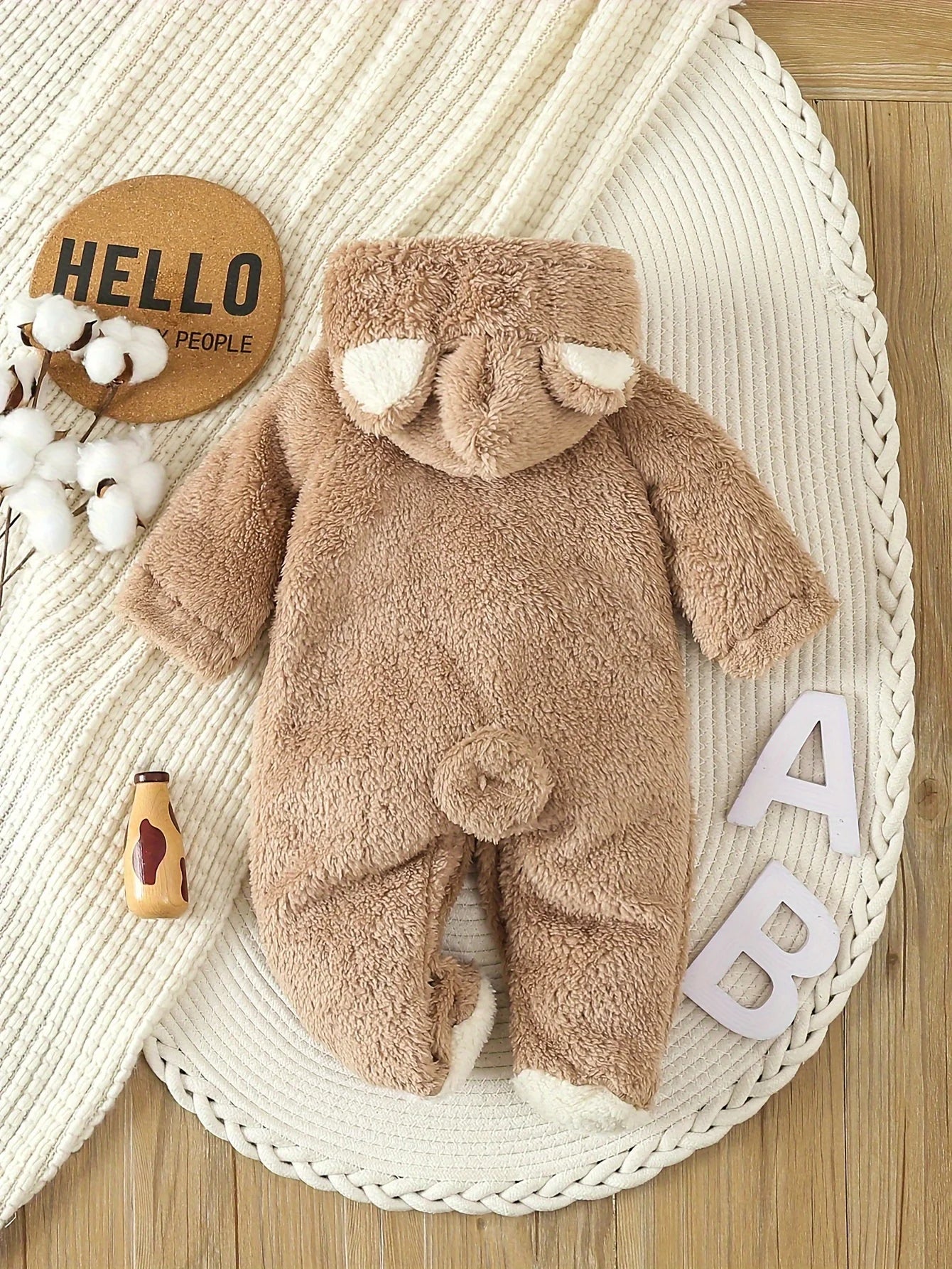 Pyjama Polaire à Capuche, Motif Animal, 0-12 Mois