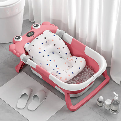 Baignoire Bébé Pliable avec Thermomètre Intégré – Matière Sûre PP TPE, Antidérapante