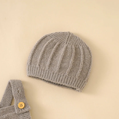 Ensemble & Bonnet Bébé — Combinaison Tricotée Unisexe Naissance