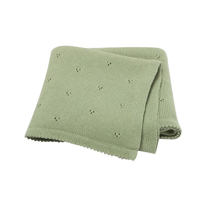 Couverture Bébé Douce en Coton Tricoté – Plaid Multifonction 90x70cm