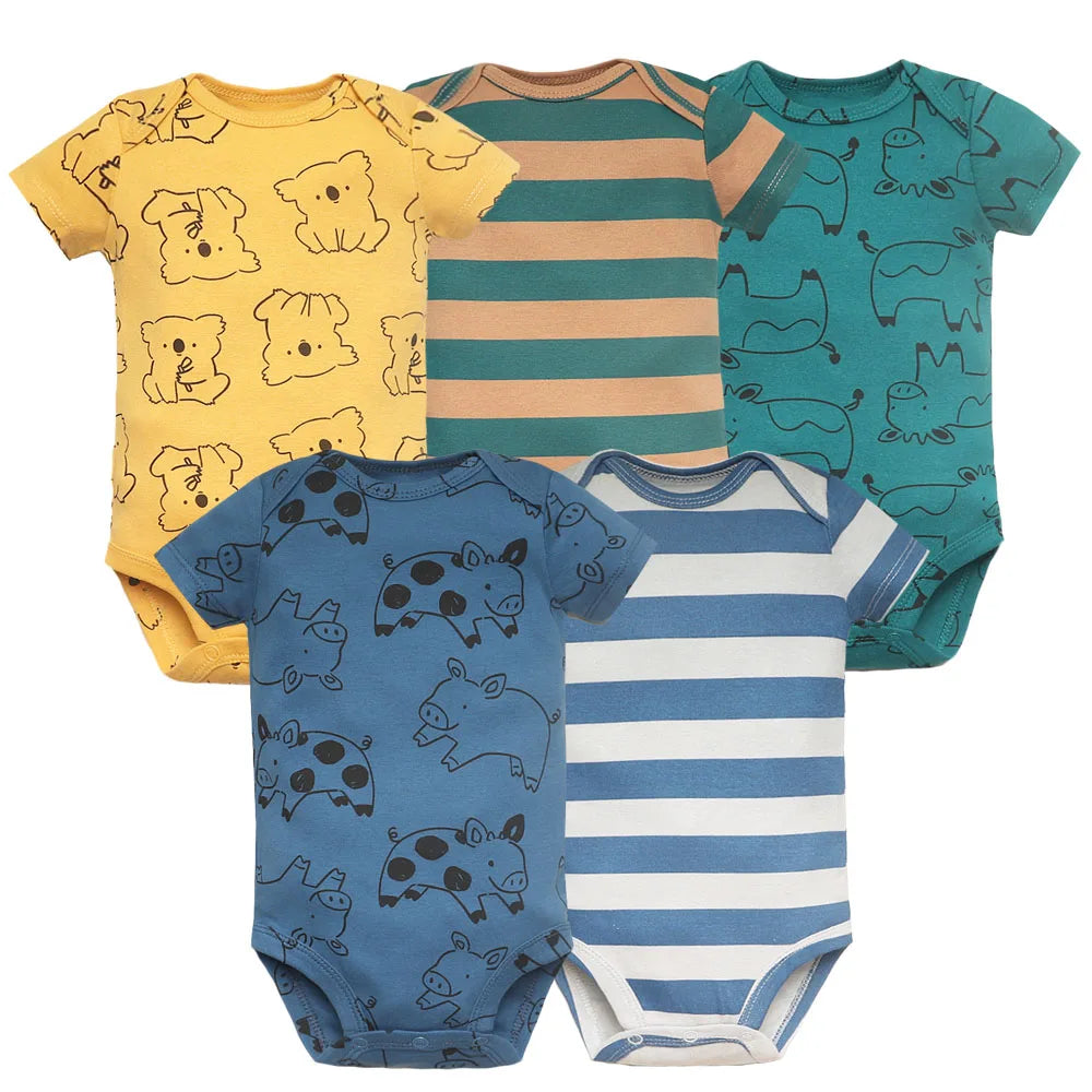 Lot 5 Bodies Bébé  Filles & Garçons en coton