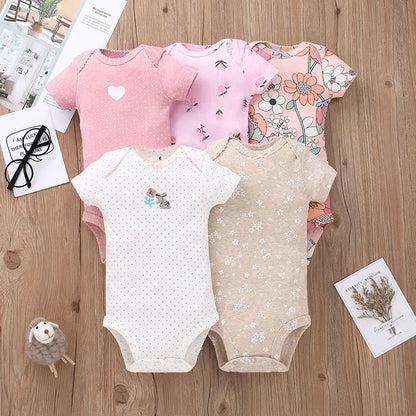 Lot 5 Bodies Bébé  Filles & Garçons en coton