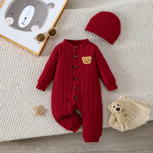 Combinaison Bébé & Bonnet Assorti, 1-18 Mois