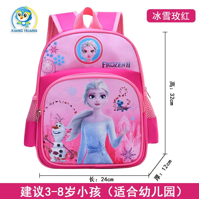 Disney cartoon backpack Elsa and Anna girls cute primary bag for school burden reduction kindergarten guardian backpack