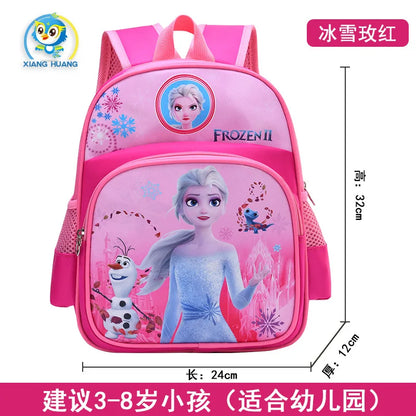 Disney cartoon backpack Elsa and Anna girls cute primary bag for school burden reduction kindergarten guardian backpack