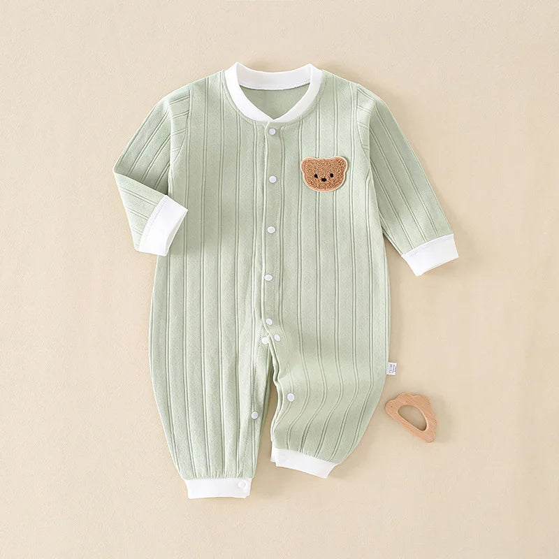Combinaison Bébé – 100% Coton, avec Bonnet, 0-12 Mois
