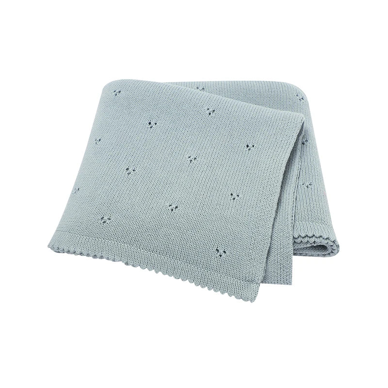 Couverture Bébé Douce en Coton Tricoté – Plaid Multifonction 90x70cm