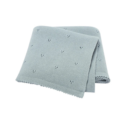 Couverture Bébé Douce en Coton Tricoté – Plaid Multifonction 90x70cm