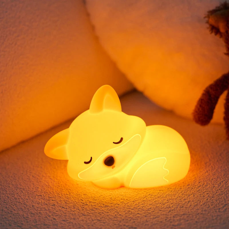 Veilleuse Renard en Silicone — Lampe LED USB Décorative & Cadeau