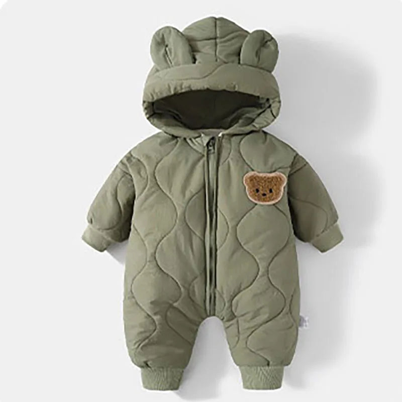 Combinaison Bébé Hiver – Doublure Chaude, Motif Ours, Mixte 0-12 Mois