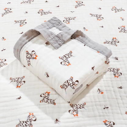 Lange Bébé 6 Couches Coton 100% – Couverture Emmaillotage & Serviette de Bain 110x110cm