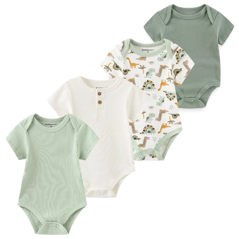 Lot 4 Bodies Bébé Coton Manches Courtes