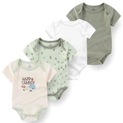 Lot 4 Bodies Bébé Coton Manches Courtes
