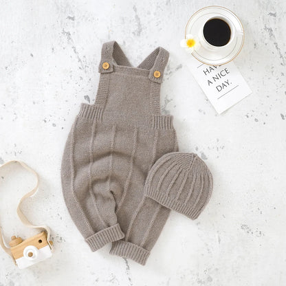 Ensemble & Bonnet Bébé — Combinaison Tricotée Unisexe Naissance