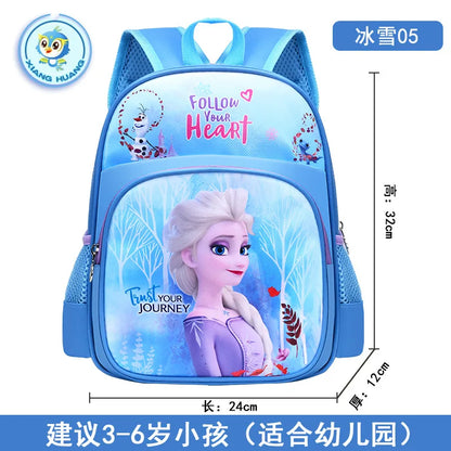 Disney cartoon backpack Elsa and Anna girls cute primary bag for school burden reduction kindergarten guardian backpack