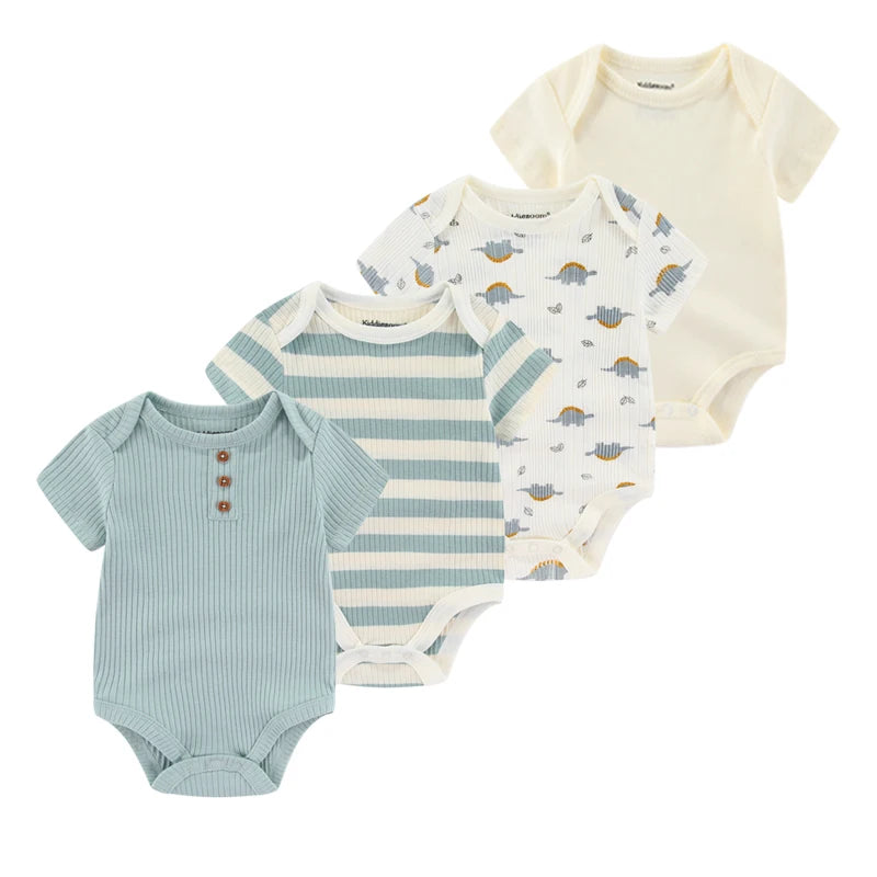 Lot 4 Bodies Bébé Coton Manches Courtes