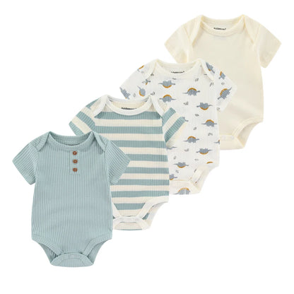 Lot 4 Bodies Bébé Coton Manches Courtes