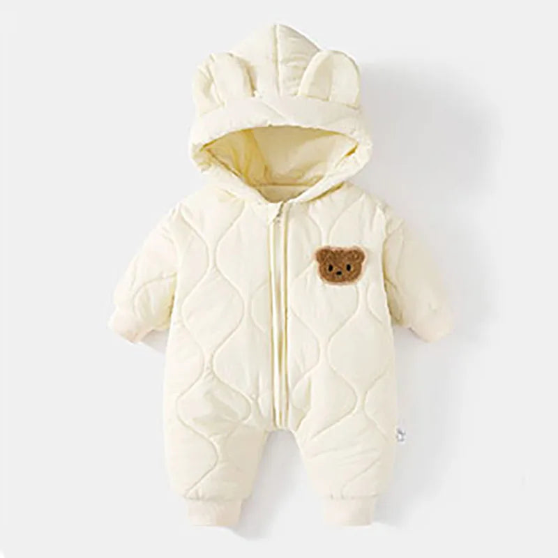 Combinaison Bébé Hiver – Doublure Chaude, Motif Ours, Mixte 0-12 Mois