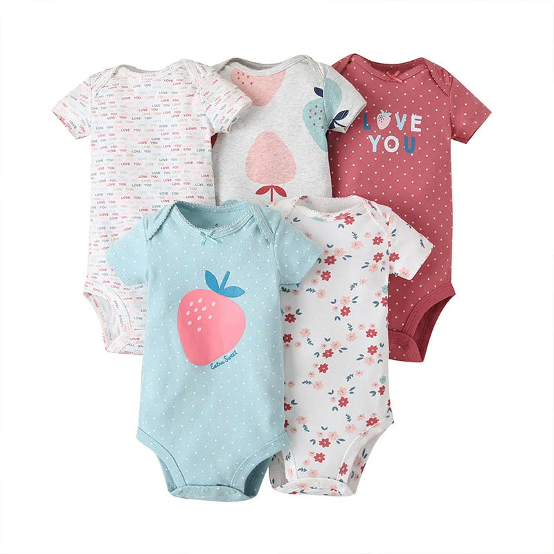 Lot 5 Bodies Bébé  Filles & Garçons en coton