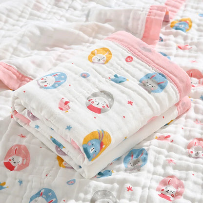 Lange Bébé 6 Couches Coton 100% – Couverture Emmaillotage & Serviette de Bain 110x110cm