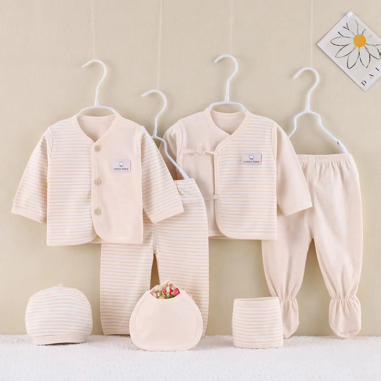 Coffret 18 Pièces Vêtements Bébé Fille – 100% Coton, Nouveau-Né