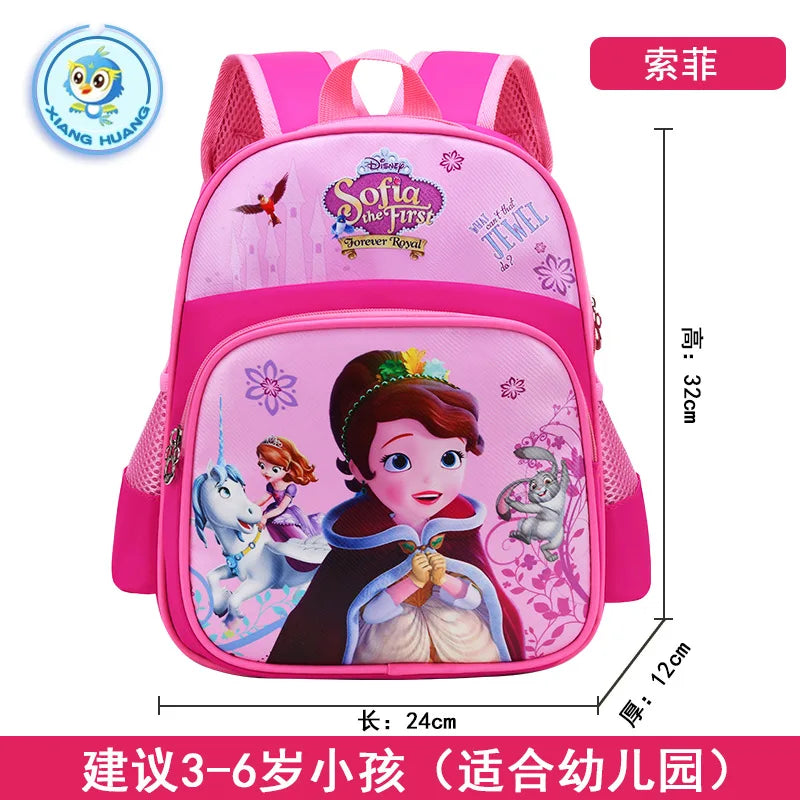 Disney cartoon backpack Elsa and Anna girls cute primary bag for school burden reduction kindergarten guardian backpack