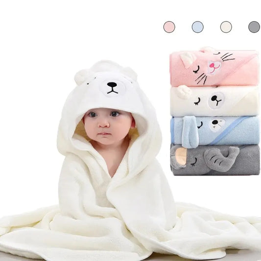 Cape de Bain Bébé à Capuche – Polaire Douce, Motifs Cartoon