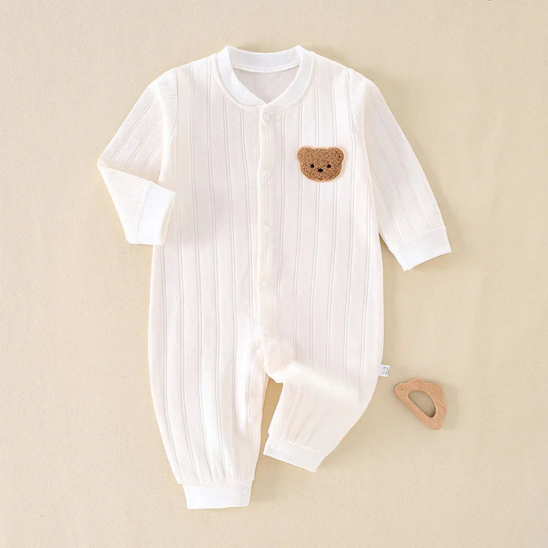 Combinaison Bébé – 100% Coton, avec Bonnet, 0-12 Mois