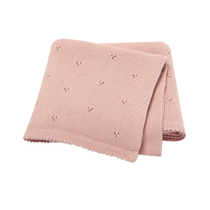 Couverture Bébé Douce en Coton Tricoté – Plaid Multifonction 90x70cm