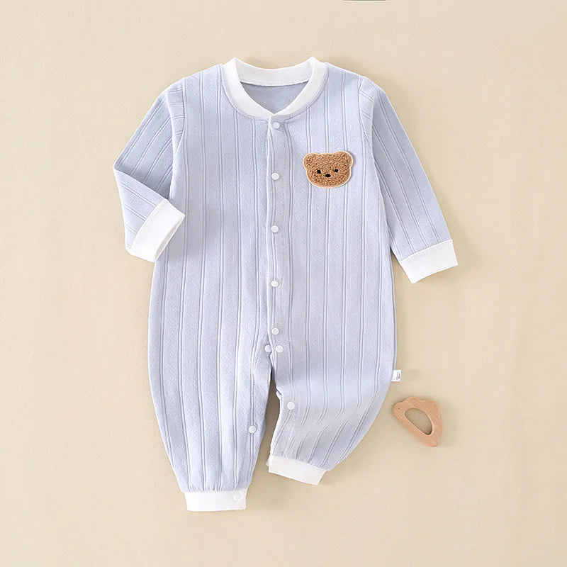 Combinaison Bébé – 100% Coton, avec Bonnet, 0-12 Mois