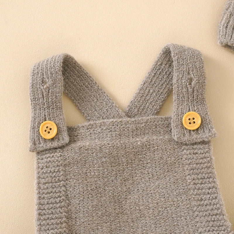 Ensemble & Bonnet Bébé — Combinaison Tricotée Unisexe Naissance