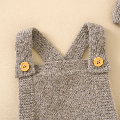 Ensemble & Bonnet Bébé — Combinaison Tricotée Unisexe Naissance