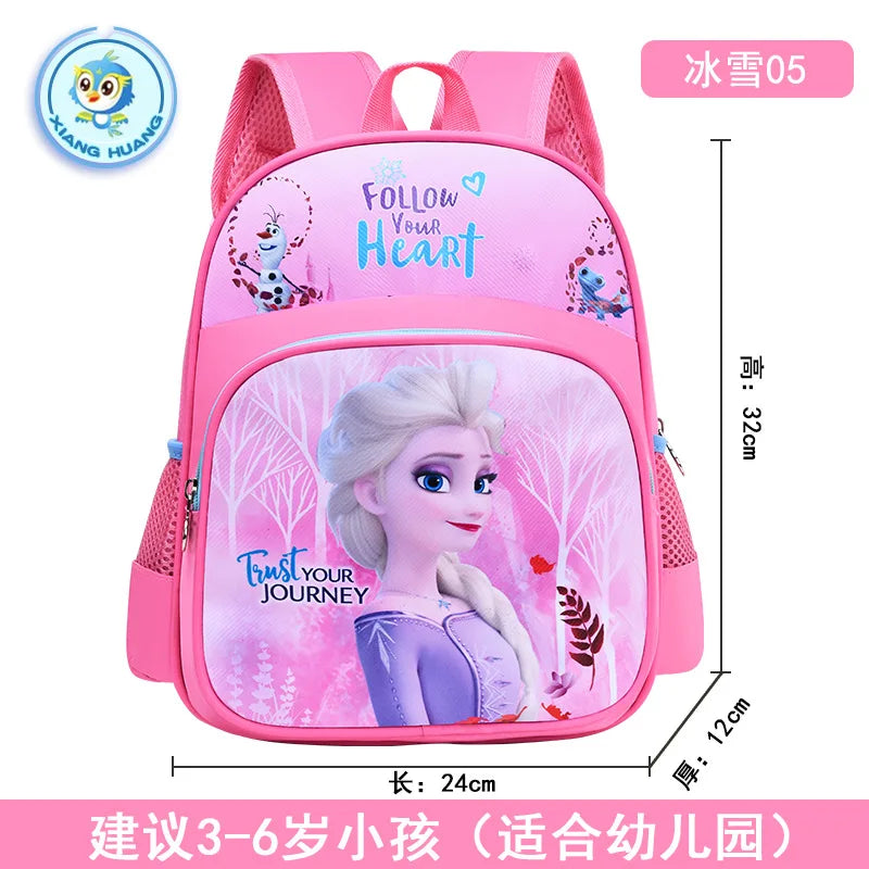 Disney cartoon backpack Elsa and Anna girls cute primary bag for school burden reduction kindergarten guardian backpack