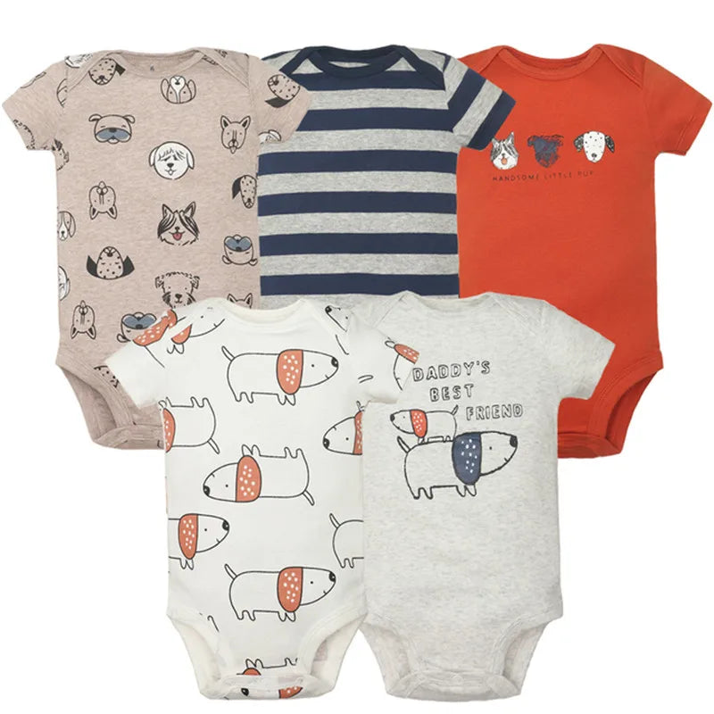 Lot 5 Bodies Bébé  Filles & Garçons en coton