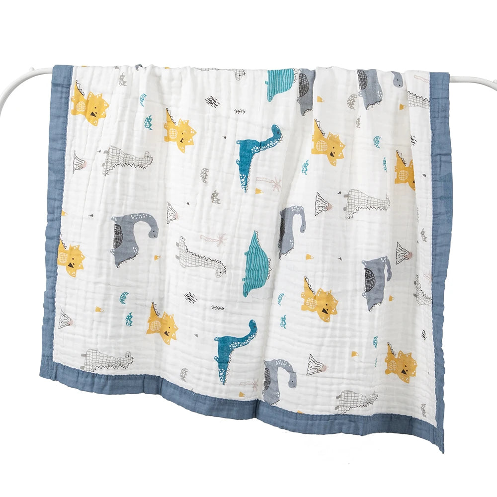 Lange Bébé 6 Couches Coton 100% – Couverture Emmaillotage & Serviette de Bain 110x110cm
