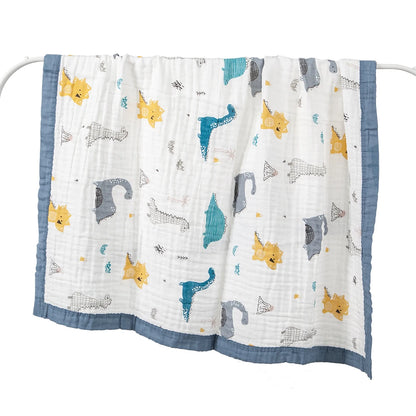 Lange Bébé 6 Couches Coton 100% – Couverture Emmaillotage & Serviette de Bain 110x110cm