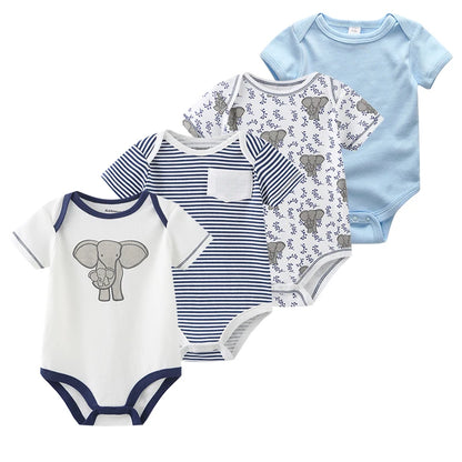 Lot 4 Bodies Bébé Coton Manches Courtes