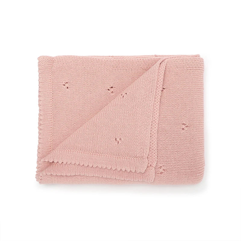 Couverture Bébé Douce en Coton Tricoté – Plaid Multifonction 90x70cm