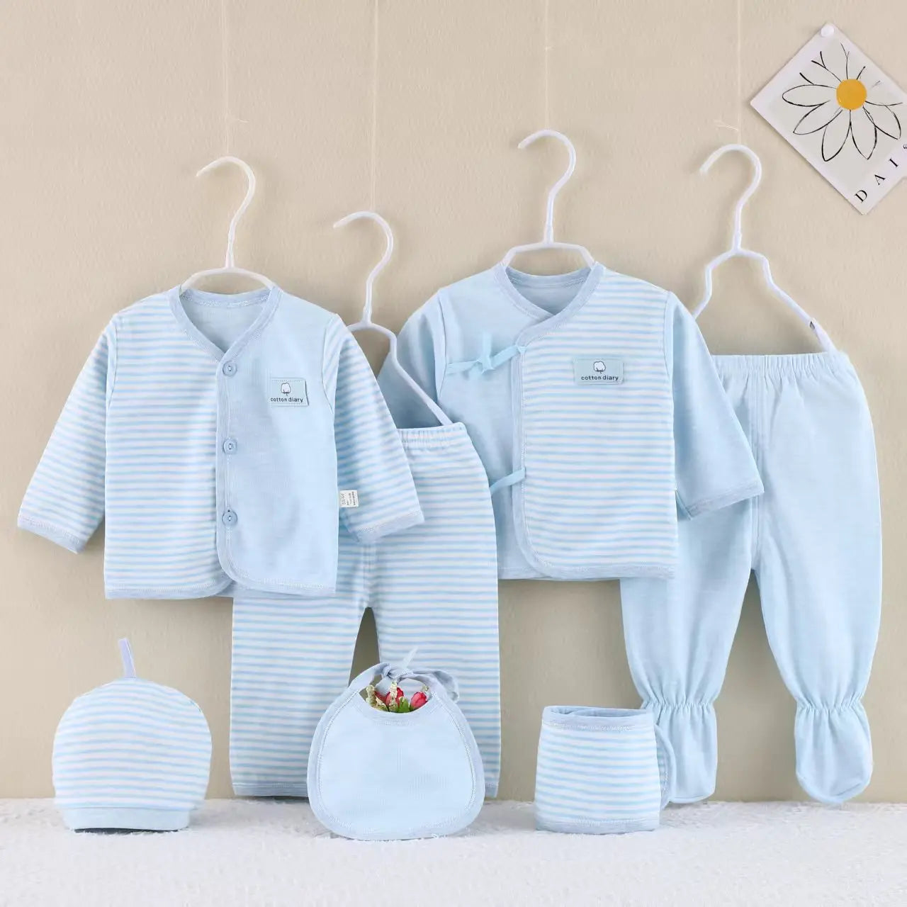 Coffret 18 Pièces Vêtements Bébé Fille – 100% Coton, Nouveau-Né