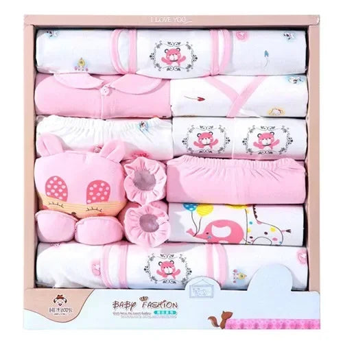 Coffret 18 Pièces Vêtements Bébé Fille – 100% Coton, Nouveau-Né