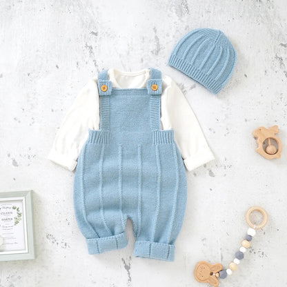 Ensemble & Bonnet Bébé — Combinaison Tricotée Unisexe Naissance