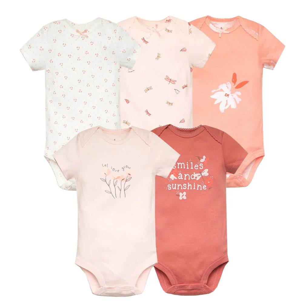 Lot 5 Bodies Bébé  Filles & Garçons en coton