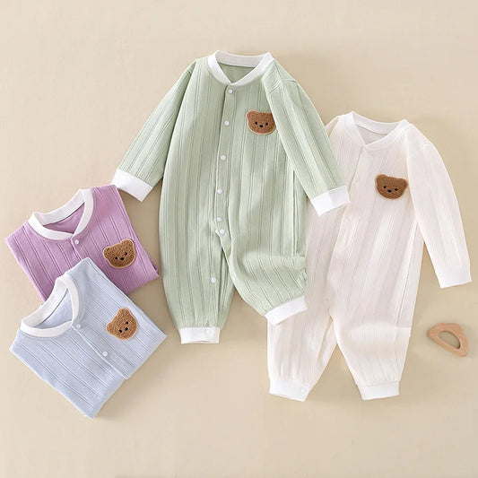 Combinaison Bébé – 100% Coton, avec Bonnet, 0-12 Mois