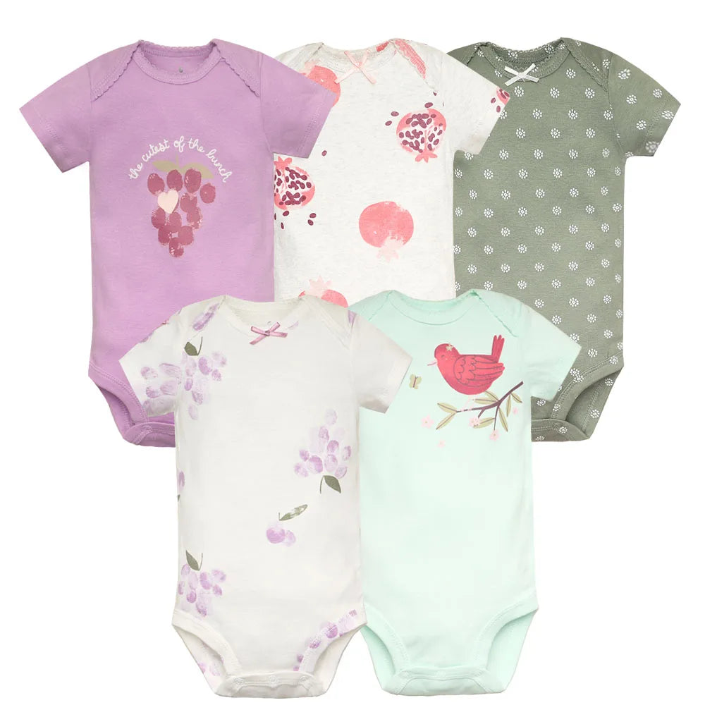 Lot 5 Bodies Bébé  Filles & Garçons en coton