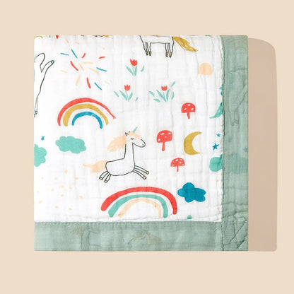 Lange Bébé 6 Couches Coton 100% – Couverture Emmaillotage & Serviette de Bain 110x110cm