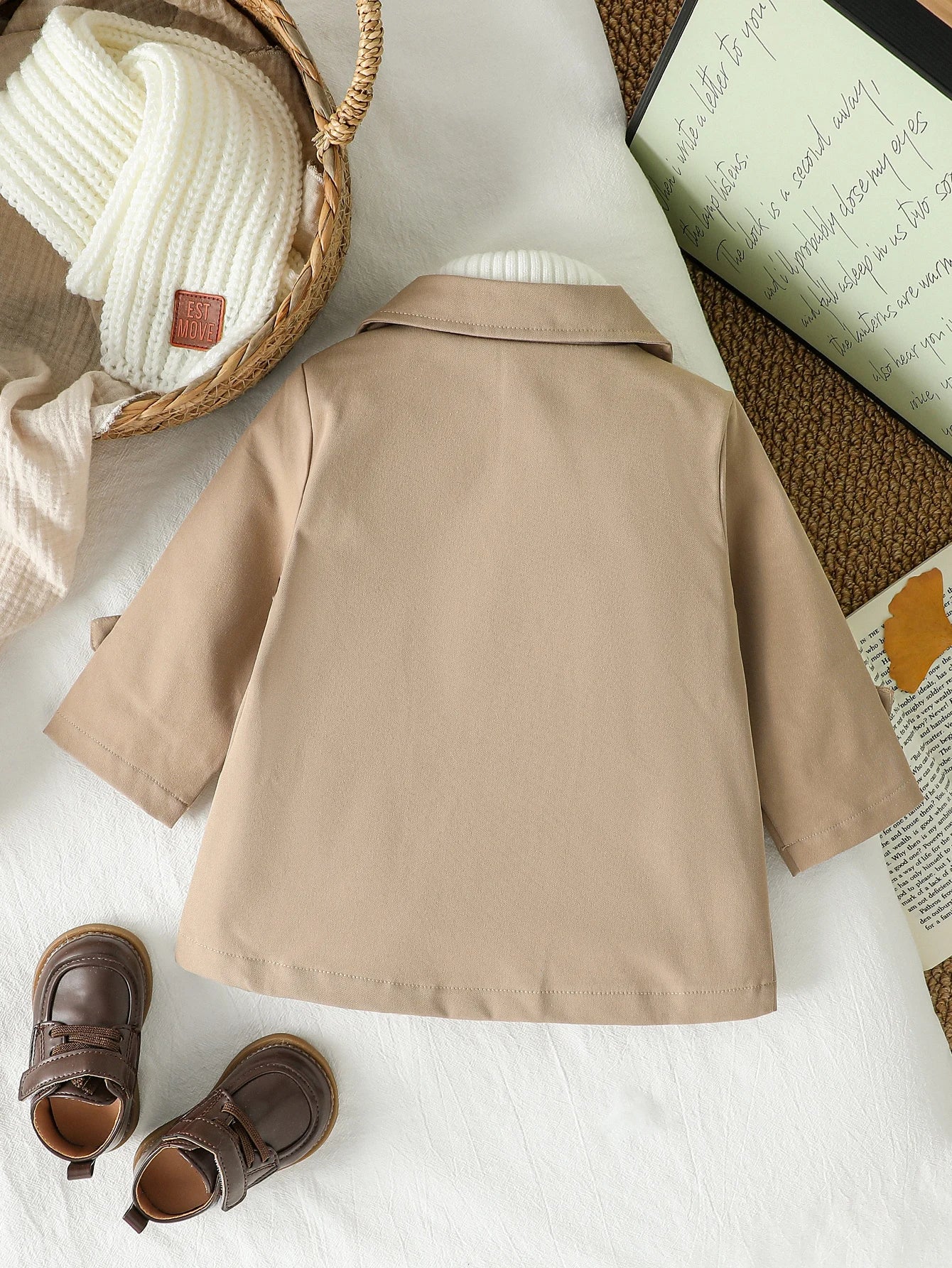 Manteau Bébé Garçon – Trench Double Boutonnage, Automne/Hiver, 3M-3 Ans