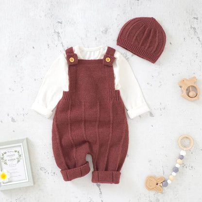 Ensemble & Bonnet Bébé — Combinaison Tricotée Unisexe Naissance