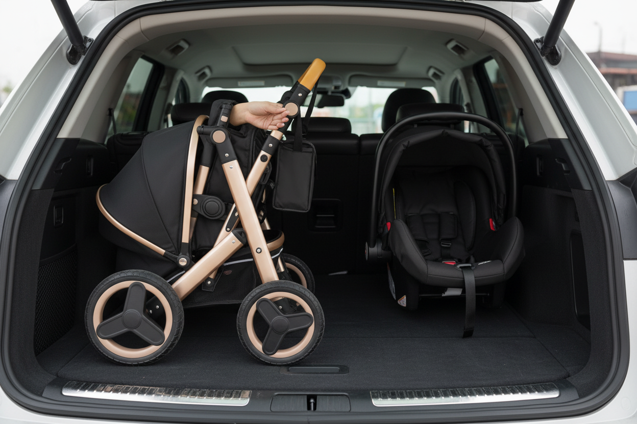 Poussette BaBy&Co 3 en 1 multi-fonctionelle avec son siège auto.