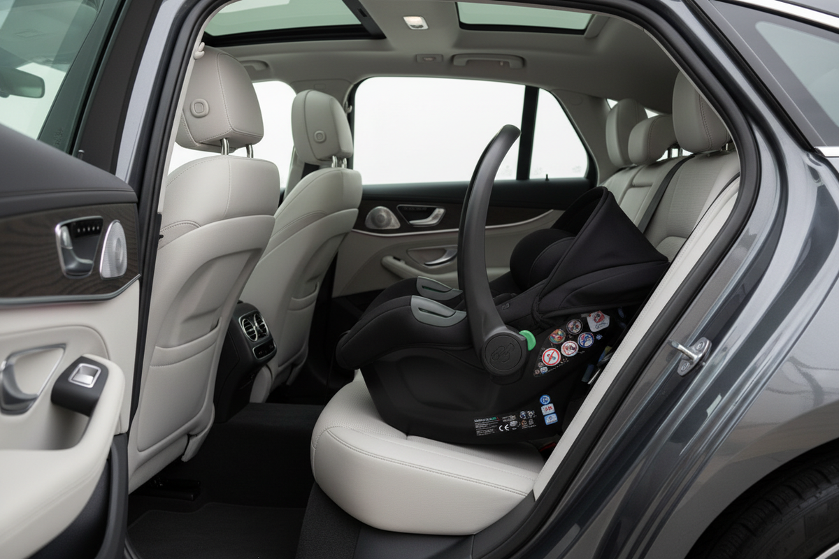 Siège auto installé dans la voiture